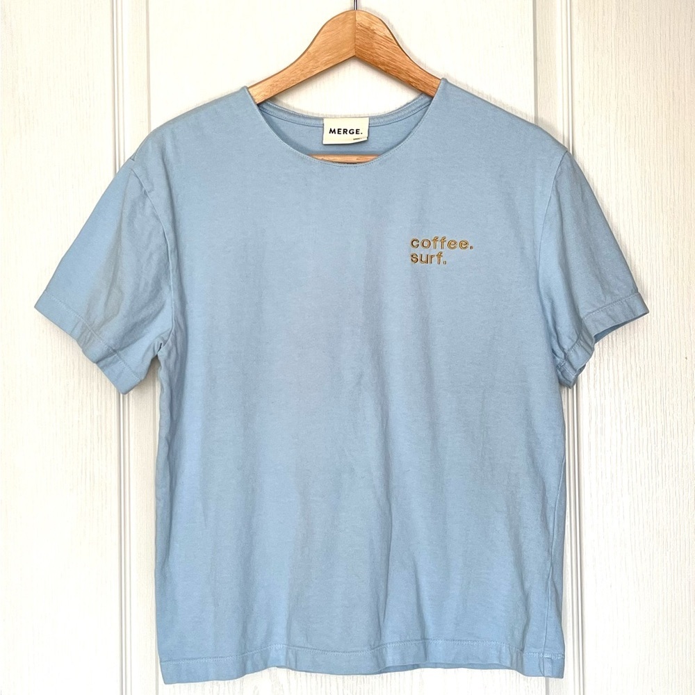 Merge "coffee. surf." Organic Cotton Embroidered Tee S Sustainable Streetwear